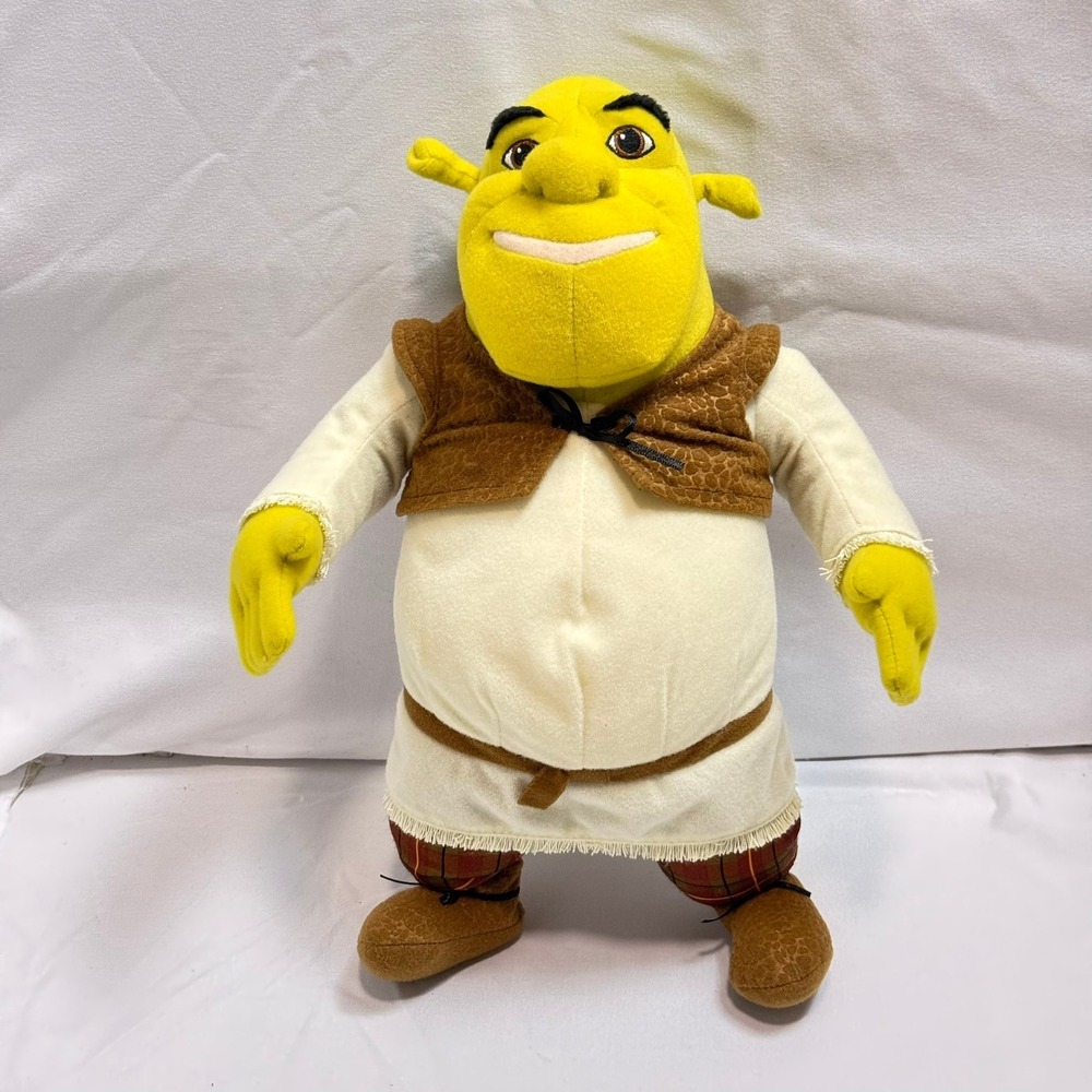 Vintage 2003 Hasbro Shrek 2 Talking Shrek Plush Toy 13 In DreamWorks Movie Ogre